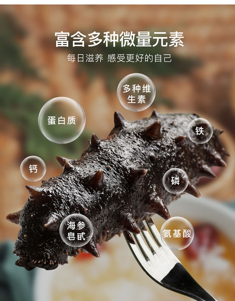 海参富有多种维生素 微量元素表图