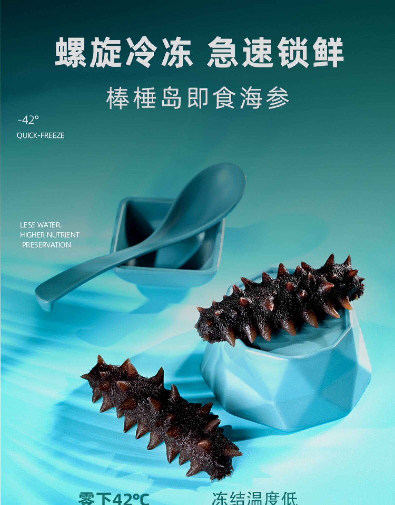 棒棰岛螺旋冷冻技术 即食海参急速锁鲜